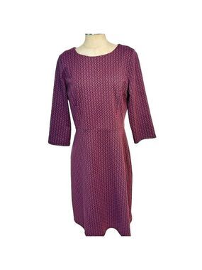 Talbots Burgundy Navy 3/4 Sleeve Dress NWOT New Size medium